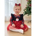 thumbnail image 5 of Cjfdfy Newborn Baby Girl Christmas Outfit Long Sleeve Romper Santa Embroidery Tulle  Star Patchwork Dress Bow Headband 3 Piece Set Infant Christmas Dress Fall Winter Clothes Set 0-24M, 5 of 9