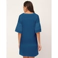 thumbnail image 4 of Moomaya Shift Dresses For Women, Tiered Bell Sleeves, V-Neck Short Solid Color Dress, 4 of 8