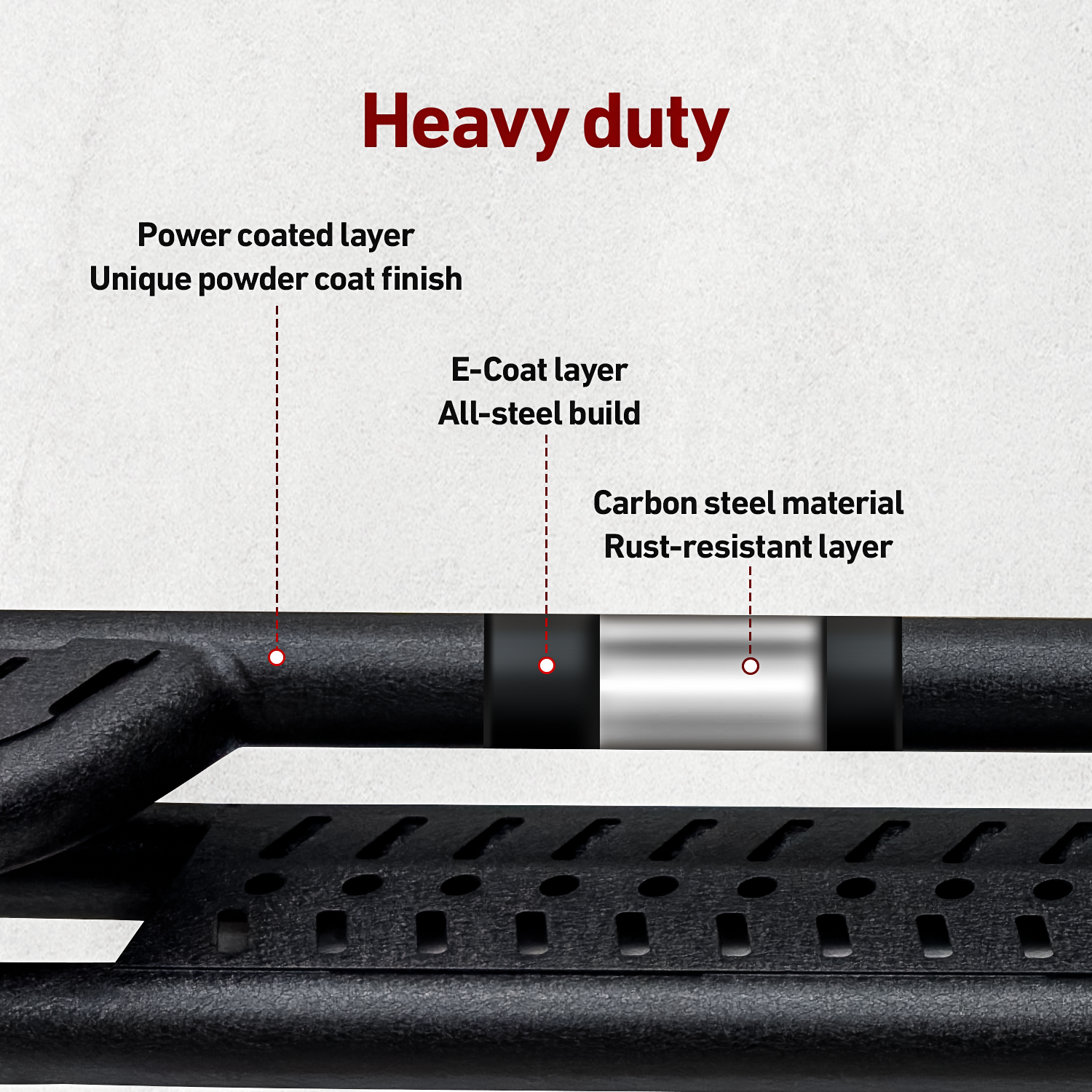 Vijay Steel Running Boards Compatible with 2019-2020-2021-2022-2023-2024-2025-2026 Dodge Ram 1500 New Body Style Quad/Extended Cab Bolt-on Side Steps Rails Steel Nerf Bars