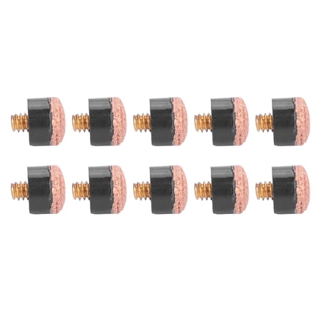Yajisi 10pcs Billiard Cue Tips 13mm / 0.51 inches Replacement Parts for Snooker Pool Pole Tackle Accessory Medium Hardness Leather Repair Kit with Clear Plastic Storage Box
