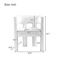 thumbnail image 7 of Ecarpat Upholstered Accent Chair, Sherpa Barrel Dining Chair with Arms, Comfy Side Chair for Living Room, Dining Room, Bedroom, Beige, 7 of 7