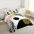 thumbnail image 3 of Homewish Modern Geometric Circle Bedding Comforter Set,Boho Dahlia Twin Comforter Sets,Plam Leaves Bedding Set For Men Women,Microfiber Bedroom Decor Reversible,2pcs, 3 of 8