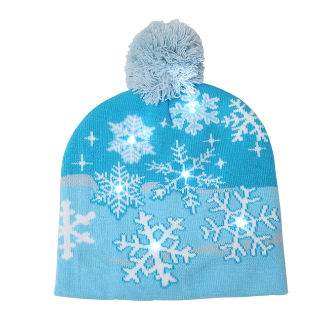 Niños Adultos Luz LED Navidad Hombres Árbol Copo de nieve Sombrero Lámparas de colores Luminoso Gorra de regalos de Navidad Noticed JR0873-03