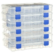 Flambeau Outdoors, 4007 Tuff Trainer, 24 Compartments, 6 Pack, Clear, 11 inches, Fishing Tackle Box
