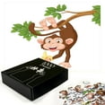 thumbnail image 3 of Ambesonne Cartoon Jigsaw Puzzle, Monkey with Banana Tree, Heirloom-Quality Fun Activity for Family Durable Cardboard, 1000 pcs, Chocolate White, 3 of 6