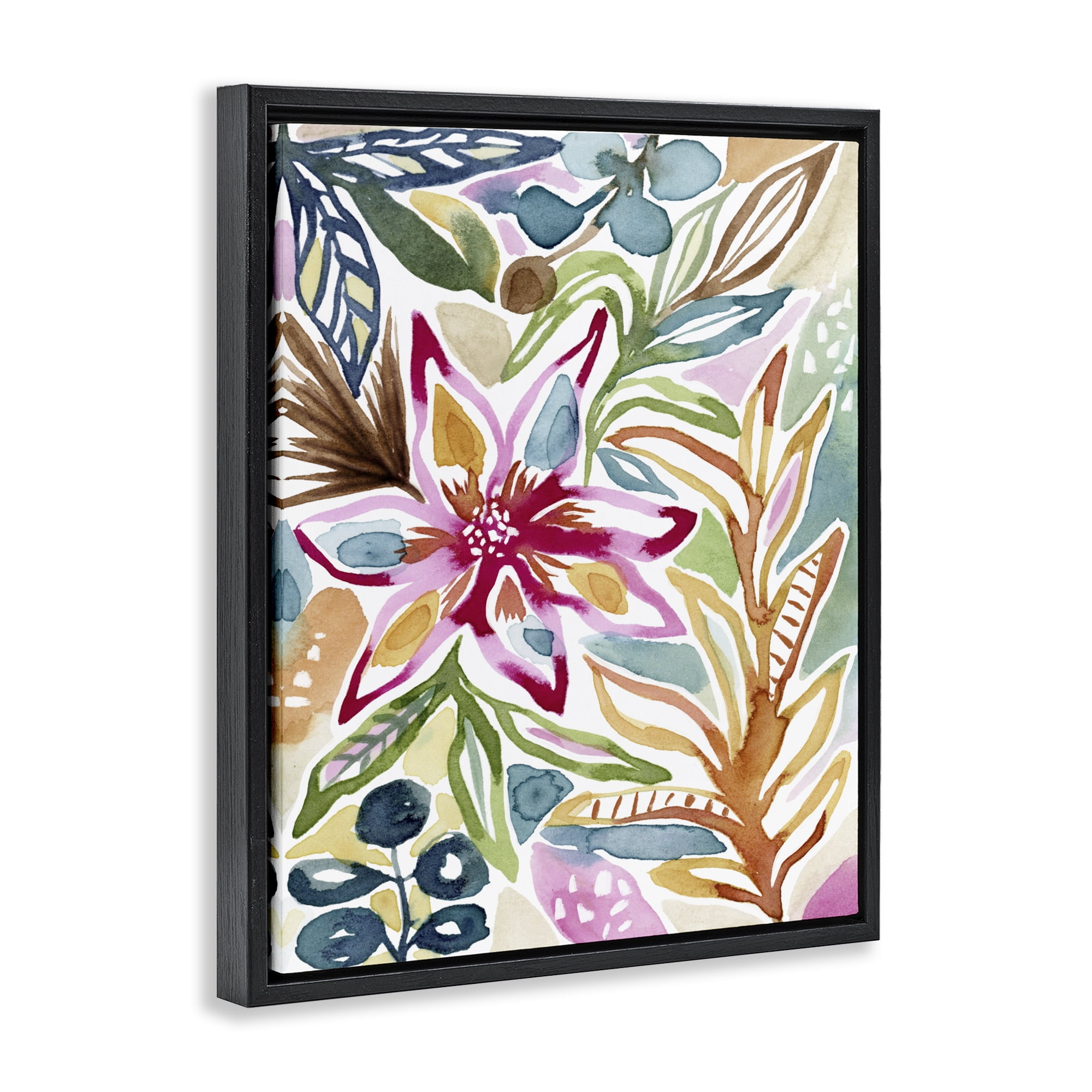 Stupell Industries Vibrant Garden Impressions Black Framed Floater Canvas Wall Art, design by Lisa Nohren
