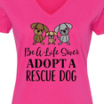 thumbnail image 4 of Inktastic Adopt a Rescue Dog Pet Women's V-Neck T-Shirt, 4 of 5