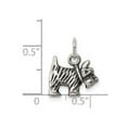 thumbnail image 2 of 925 Sterling Silver Polished Oxidized Antiqued Animal Pet Dog Charm 9x14mm Wide Pendant Necklace for Women, 2 of 2