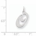 thumbnail image 2 of Beautiful Sterling Silver Rhodium-plated Medium Fancy Script Initial O Charm, 2 of 2