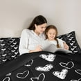 thumbnail image 5 of Manfei Valentine's Day 3-Piece Full Size Comforter Sets for Women Female Men,Black White Love Heart Print Bedding Comforter Set,Graffiti Splash Lightweight Bedding Sets,Breathable Home Decor, 5 of 8