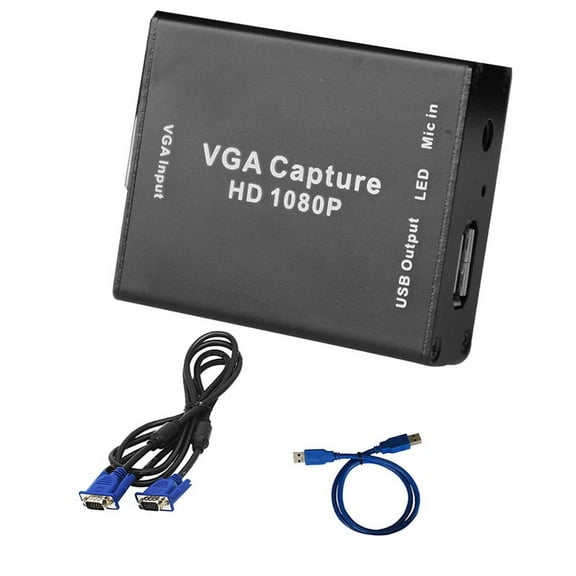 VGA to USB Adapter Converter with Audio Video Capture Card Surveillance Video Capture Card 1080P Drive-Free