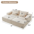thumbnail image 4 of TUANLUO Chaise Lounge Indoor, 87" Oversized Upholstered Sectional Couch for Living Room, Corduroy 2-Seater Lounge Chair, No Assembly Required, Beige, 4 of 12