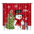 thumbnail image 4 of Fashnice Christmas Thermal Insulated Blackout Curtain Grommet Room Darkening Curtain Blackout Window Treatments Eyelet Ring Top Window Drapes Red W:52''x H:84'' *2Pcs, 4 of 4