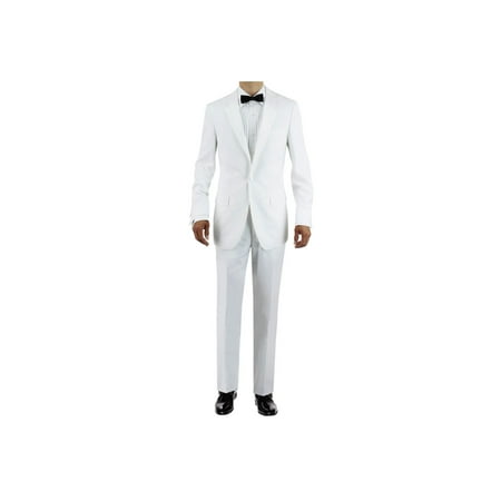 Adjustable Tuxedo - GN GIORGIO NAPOLI Men's Tuxedo Suit One Button Peak Lapel Jacket Adjustable Pant White