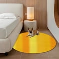 thumbnail image 3 of Orange Yellow Gradient Round Living Room Rugs 3.3 ft, Minimalist Art Ombre Striped Texture Washable Area Rug with Non-Slip Sturdy Edge Binding Round Front Door Mat Floor Carpet for Entryway, 3 of 9