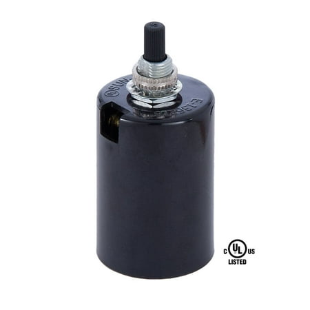 Bottom Turn Knob Socket - Med. Base Phenolic 2-piece bottom Husk Socket with On-Off turn knob, Med. Base Phenolic 2-piece bottom Husk Socket with On-Off turn knob By B&P Lamp