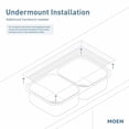 thumbnail image 3 of Moen GS20192 2000 Series 23.5-inch 20 Gauge Undermount Single Bowl Stainless Steel Kitchen or Bar Sink, 3 of 6