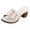 White, variant on Platform Sandals for Women Chunky Block Heels Open Toe Leather Adjustable Buckle Slip on Comfortable Dressy Summer Party Shoes White Size 6
