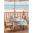 thumbnail image 2 of Outdoor Tablecloth with Umbrella Hole for Patio/Picnic/Party/Camping, Blue Starfish Coastal Waterproof Table Cloth Rectangle Table Cover Washable, Nautical Shell Coral Botanical Ocean (60"x 102"), 2 of 8