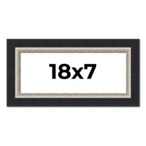 18x7 Frame Black Real Wood Picture Frame Width 2.25 Inches | Interior Frame Depth 0.5 Inches |