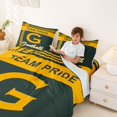 thumbnail image 3 of jejeloiu Kids Football Games Full Size Sheets For Ball Gamer,Yellow Green American City Bed Sheets For Boys,4-Piece, 3 of 6