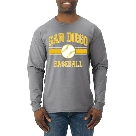 Wild Bobby City of San Diego Baseball Fantasy Fan Sports Men's Long Sleeve T-Shirt, Heather Grey, XX-Large