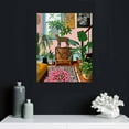thumbnail image 4 of Nawypu Banister Stairs Pink Hallway Leopard Botanical Canvas Poster Painting Wall Art, Boho Tropical Plants Leopard Picture Artwork Framed Print Ready to Hang for Home Wall Decor, 4 of 4