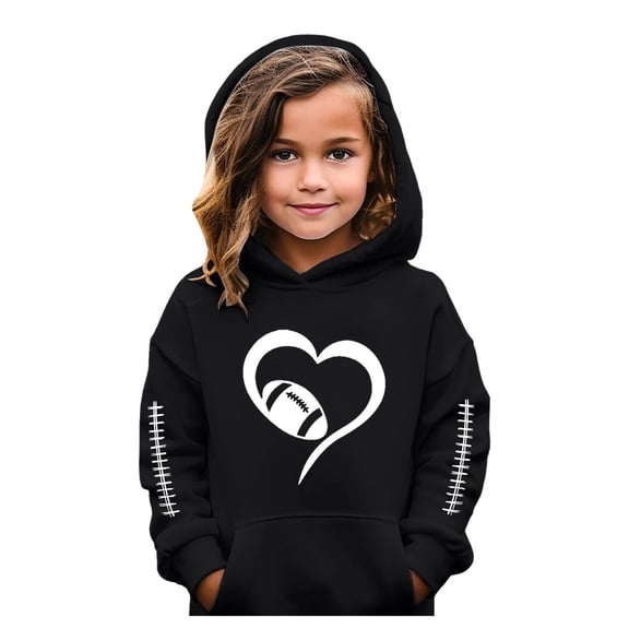 Toddler Girls Pullover Hoodie Sweatshirt Long Sleeve Sweatshirt Graphic Hoody Kids Cute Pullovers Top Clothes Size 4-5T,Black