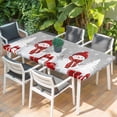 thumbnail image 2 of Grey Christmas Table Cloths for 3 Foot Rectangle Tables, Snowman Gifts Xmas Tree Winter Snowflake Patio Waterproof Elastic Fitted Tablecloths, Washable Rectangular Table Cover for Camping, 2 of 8