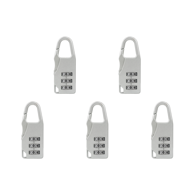 Mini Candado Con Combinación 3 Dígitos para Aleación Zinc (plateado)
