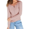 thumbnail image 3 of Liacowi Women Long Sleeve Shirt Ribbed Knit Slim Fit Pullover Tops Bodycon Skinny Cropped Tee Shirts Clubwear Streetwear, 3 of 7