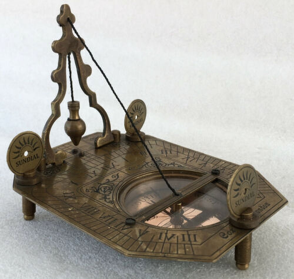 Antique Brass Compass Maritime Sundial Vintage Compass Navigation Lovely Gift