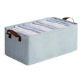 thumbnail image 2 of Under $10 Storage Bins, Hwkond Clothes Storage Box Household Drawer Wardrobe Clothes Storage Box Pants Classification Folding Storage Basket Organizer,Light blue, 2 of 8