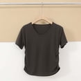 thumbnail image 2 of Kajonyu Women's Nylon Spandex V Neck Short Sleeve Workout Yoga Top, 2 of 6