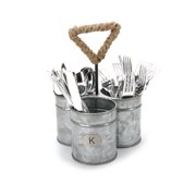 Mind Reader Brushed Galvanized 3 Section Utensil Holder, Cutlery Holder, Flatware, Silverware Organizer, Forks, Spoons, Knives, Utensil Caddy, Multi-Purpose Holder, Perfect for Office Supplies, Silver