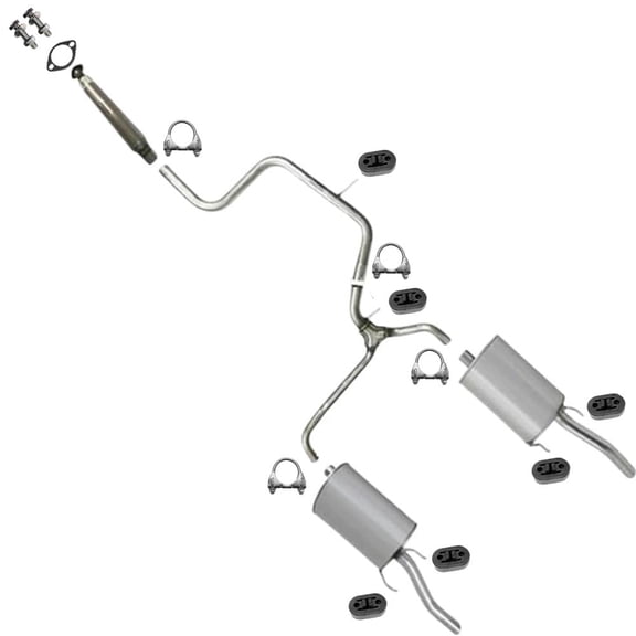 Northeastern Exhaust Resonator, Y-Pipe & Pair of Muffler with Hangers Fits 2006-2009 Chevrolet Impala 5.3L - Direct Fit | System Kit