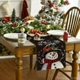 thumbnail image 4 of Smile Balck Snowman Let It Snow Winter Table Runner, Seasonal Christmas Kitchen Dining Table Decoration for Home Party Indoor 13x72 Inch, 4 of 6