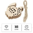 thumbnail image 3 of Wooden Hen Ornaments for Decor 10pcs Beige Color Smooth Finish Ideal for Crafts and Hanging, 3 of 10