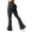 Black, variant on Flare Leggings with Pockets for Women Scrunch Workout Leggings Butt Lifting Gym Yog Bell-Bottomed Pants Rose red M