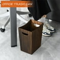 thumbnail image 7 of 2 Pack Trash Bin Wooden Waste Basket Office Trash Can Bedroom Garbage Can Decorative Wood Bathroom Accessories Trash Can for Office Near Desk, Bedroom, Bathroom, Living Room, Kitchen, RV (Brown), 7 of 7