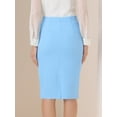 thumbnail image 3 of DARING DIVA Women's High Waist Pencil Work Bodycon Skirt S Light Blue, 3 of 6