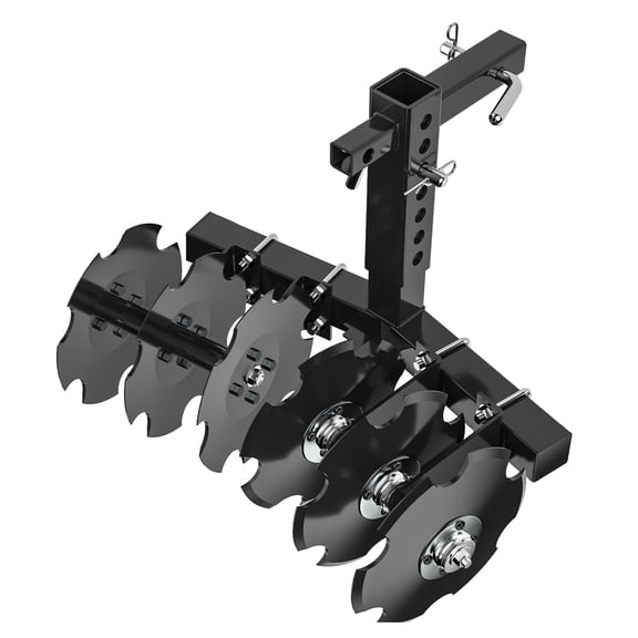 Dextrus Heavy Duty ATV UTV Tow Disc Plow Harrow with 28" Cut Width & 2 in Receiver Hitch Attach Lawn mowers