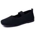 thumbnail image 6 of YHAJDS Fashion Shoes for Women Plus Size Solid Color Knit Mesh Breathable Slip On Casual Summer Flats, 6 of 8