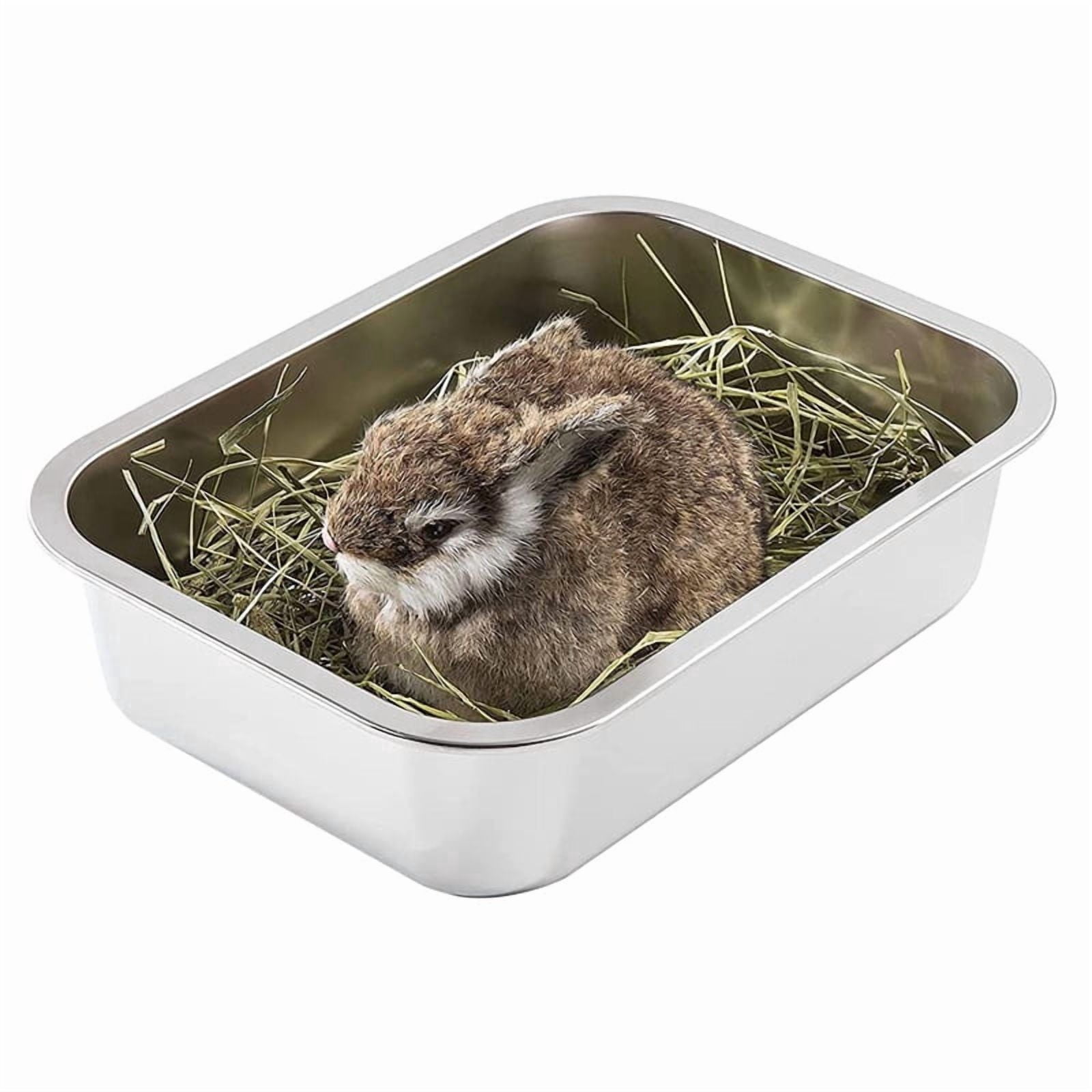Cats Litter Box Stainless Steel 4 inch Side Height Smooth Surface Metal Pan Non Odor Rust Proof Hard and Safe for Kit