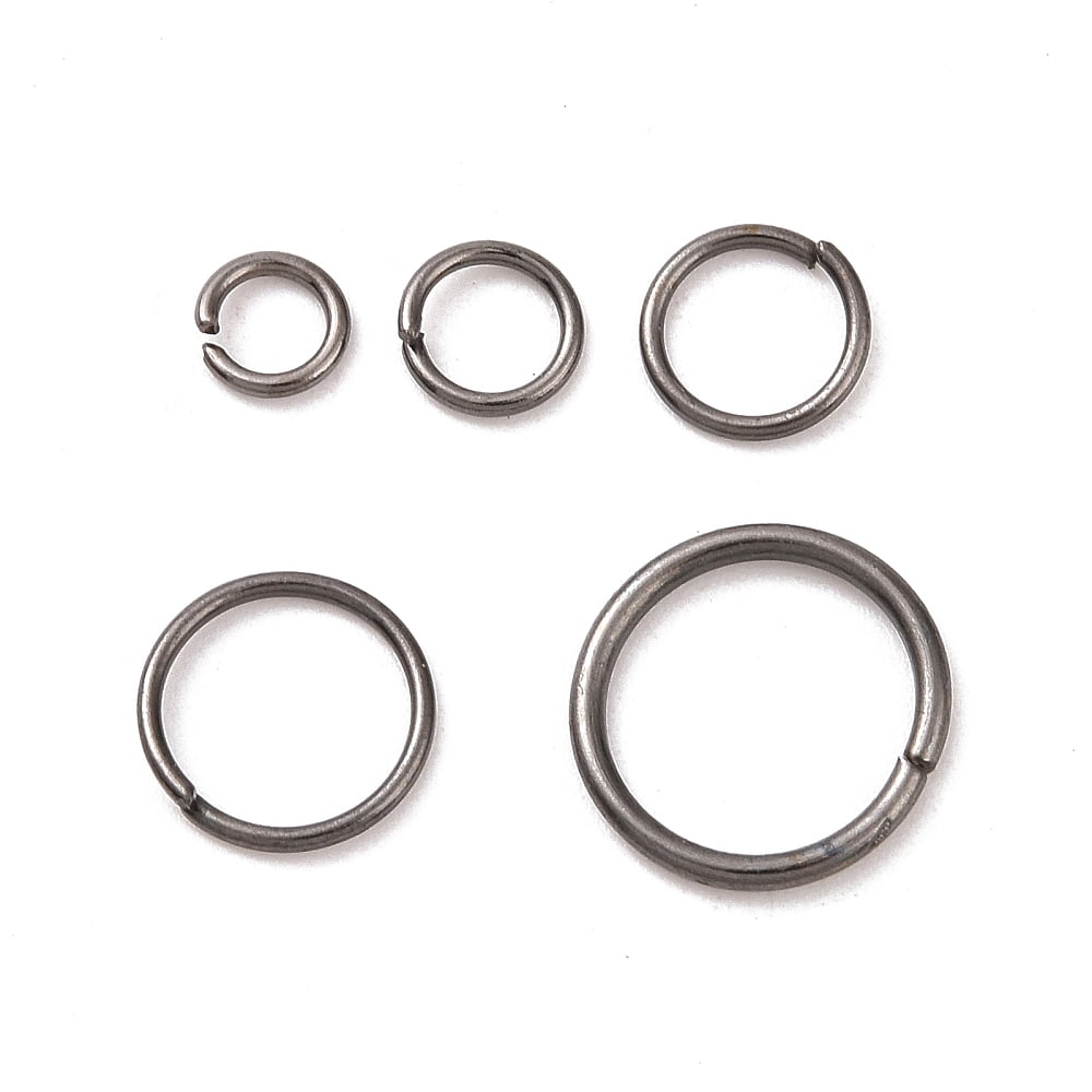 500gs Iron Jump Rings Open Jump Rings Mixed Size Gunmetal 18~21 Gauge 4~10x0.7~1mm