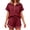 Burgundy, variant on 2 Piece Casual Sets Short Sleeve Half Zipper Sweatshirt and Shorts Sweatpants Matching Sweatsets