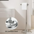 thumbnail image 5 of Toilet Paper Holder Stand, Toilet Paper Holder Free Standing,Post Pivoting Design & Stable Weighted Base SUS304 Stainless Steel for Bathroom (Chrome), 5 of 12