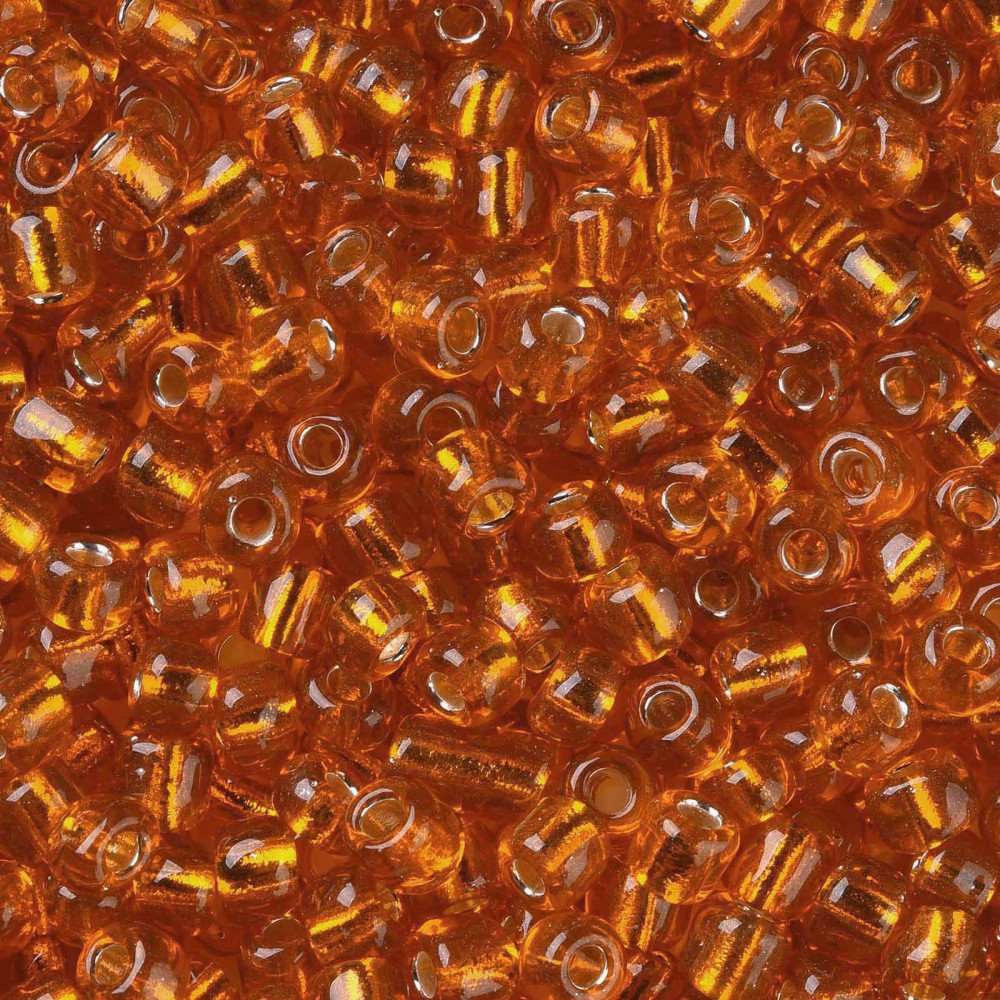 6/0 Glass Seed Beads Silver Lined Round Hole Round Orange Red 4mm Hole: 1.5mm about 6639 pcs/pound