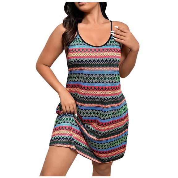 QSAWXQZ Women's Plus Floral Lace Nightgown Chemise Sleepwear Spaghetti Strap Sleeveless Scoop Neck Ruffled Hem Casual Lingerie Sleep Dress 2XL