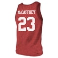 thumbnail image 3 of Men's Majestic Threads Christian McCaffrey Scarlet San Francisco 49ers Tri-Blend Player Name & Number Tank Top, 3 of 3